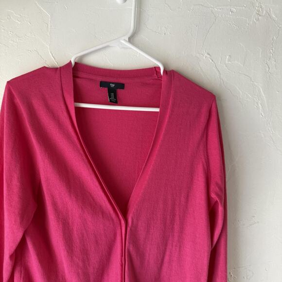 Gap Cardigan Sweater Women Medium Pink Button Front Long Sleeve Preppy Old Money - Picture 2 of 10